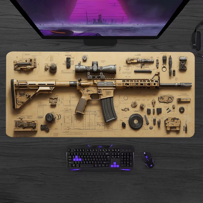 Gaming Keyboard And Mouse - Tapis de souris gaming souple démontable,