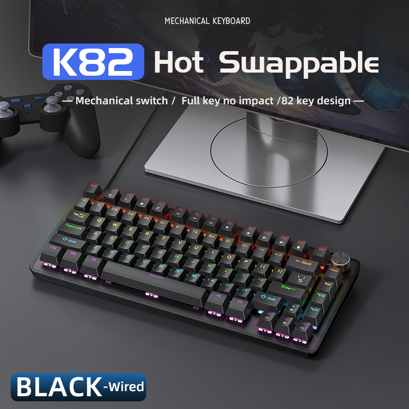 Gaming Keyboard Thocky - Clavier mécanique 75% filaire avec bouton