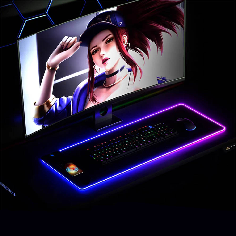 Gaming Keyboard Mouse Wireless - Tapis de souris RGB avec chargeur