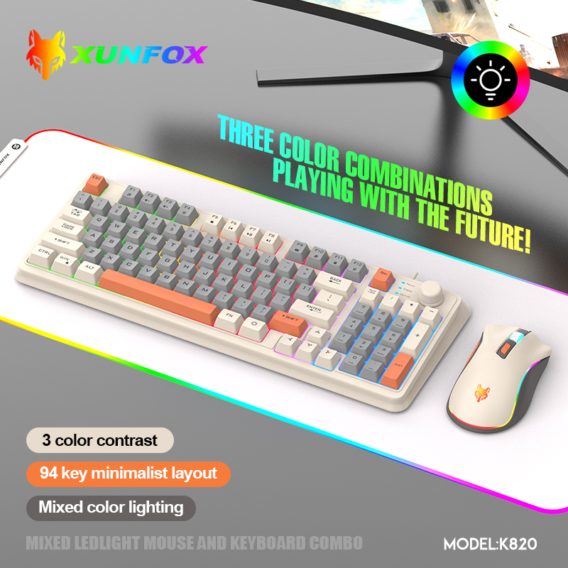 Gaming Keyboard Mouse Wireless - K820 USB filaire jeu clavier souris