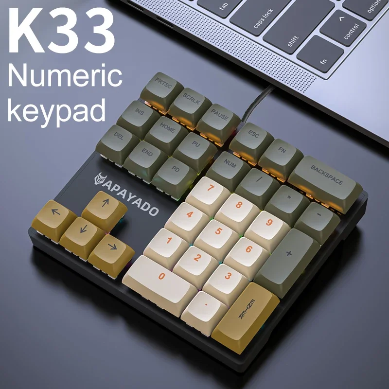 Gaming Keyboard Half - Clavier numérique mécanique filaire K33 avec