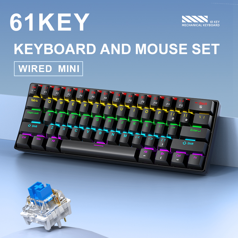 APAYADO K61 Mini clavier mécan - Gaming Keyboard And Mouse Set avis et prix