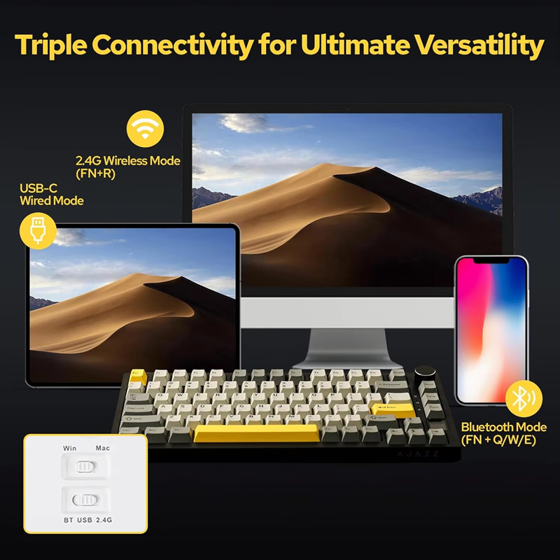 Clavier mécanique de jeu AK820 - Gaming Keyboard Mechanical Wireless avis et prix