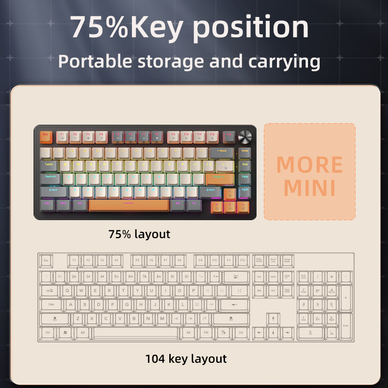 Clavier mécanique 75% filaire  - Gaming Keyboard Thocky avis et prix