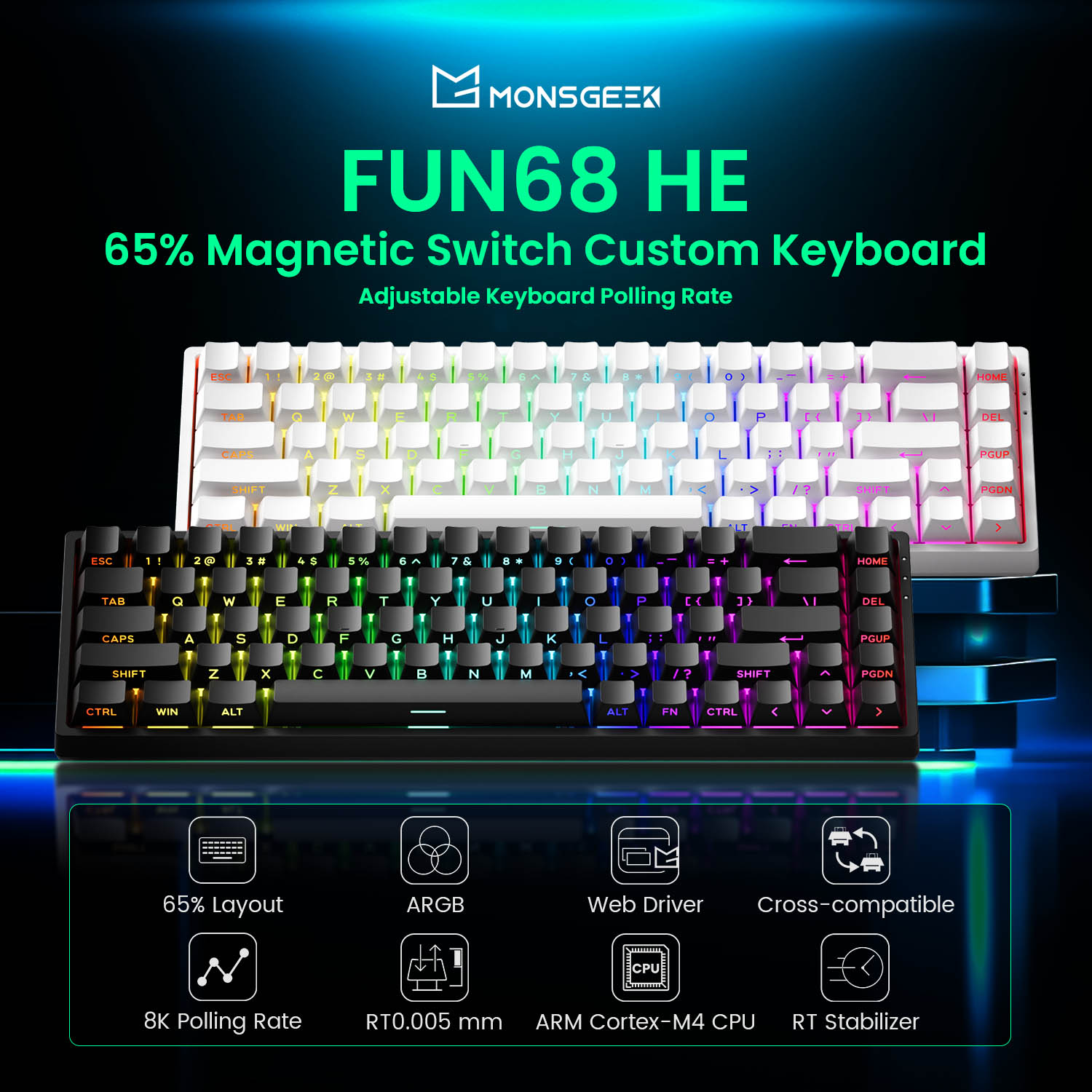 Akko MonsGeek FUN68 FUN60 PRO  - Gaming Keyboard Thocky avis et prix