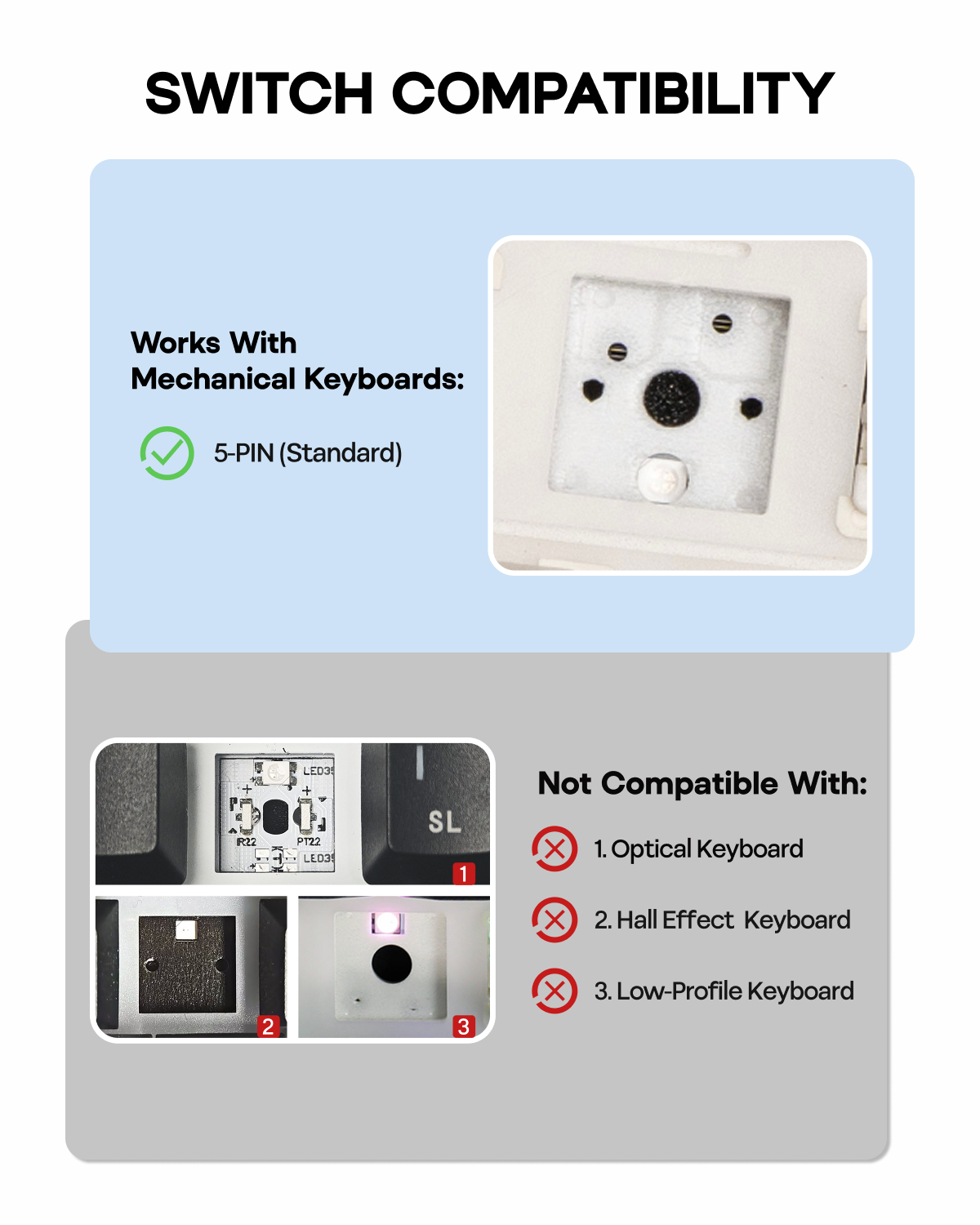 Ensemble de 100 interrupteurs  - Gaming Keyboard Mechanical Wireless avis et prix